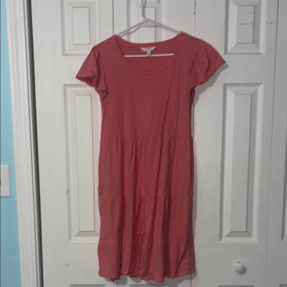 Coral Short Sleeve Dress